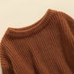 Infant Toddler Baby Girl Boy Knit Sweater Pullover Sweatshirt Warm Long Sleeve Shirt Tops Knitted Fall Winter Clothes (Brown, 12