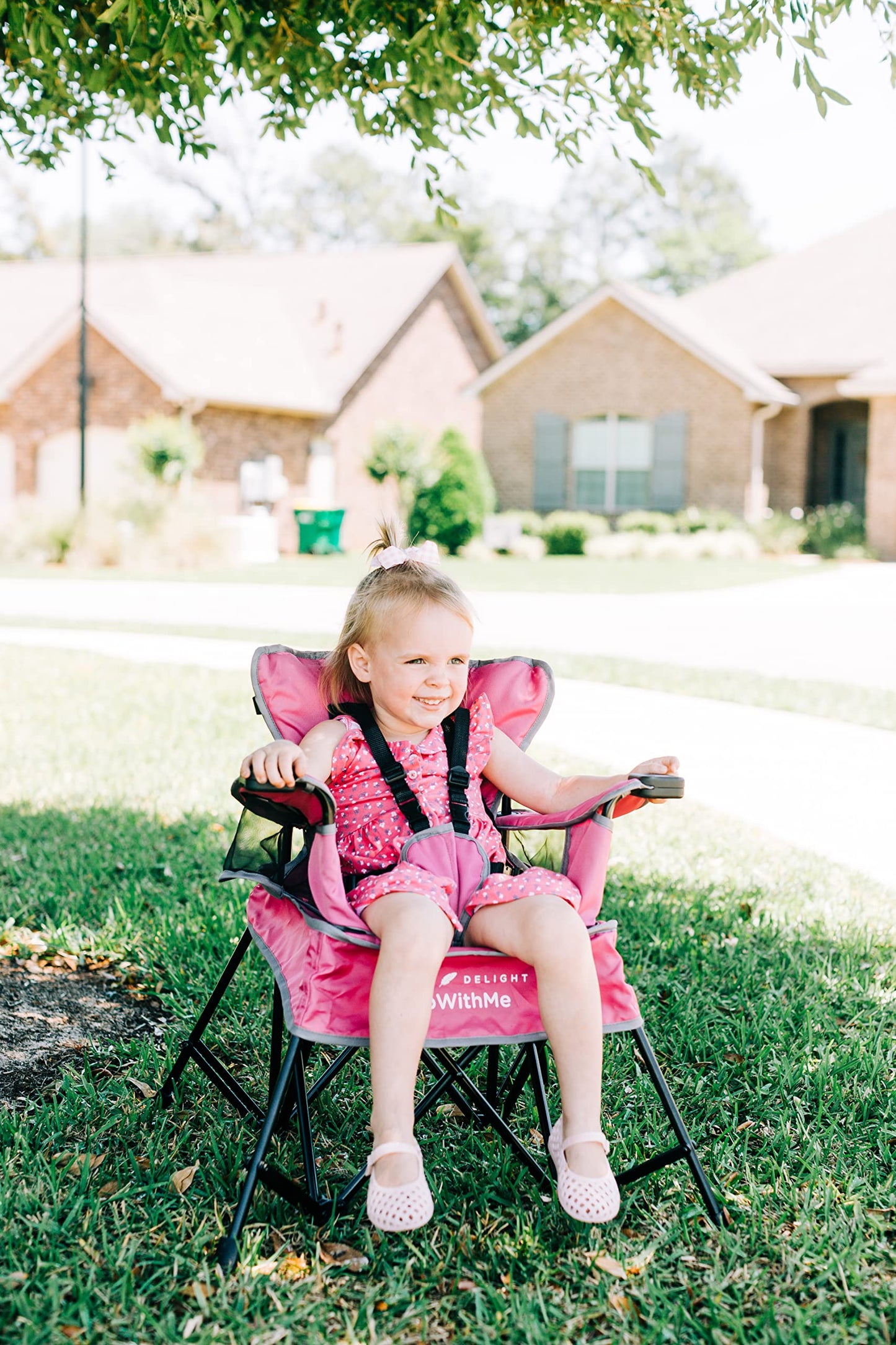 Baby Delight Go with Me Jubilee Deluxe Portable Chair | Indoor and Outdoor | Sun Canopy | Pink