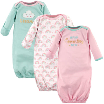 Luvable Friends Unisex Baby Cotton Gowns, Dreamer, Preemie/Newborn