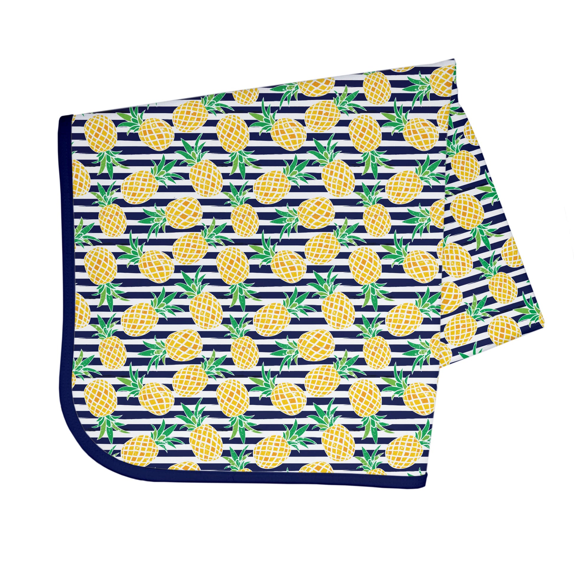 Bapronbaby Summer Stripes Pineapple Splash Mat - Waterproof Catch-All For Under High Chairs, Floors, Tables, Playtime Or Arts &