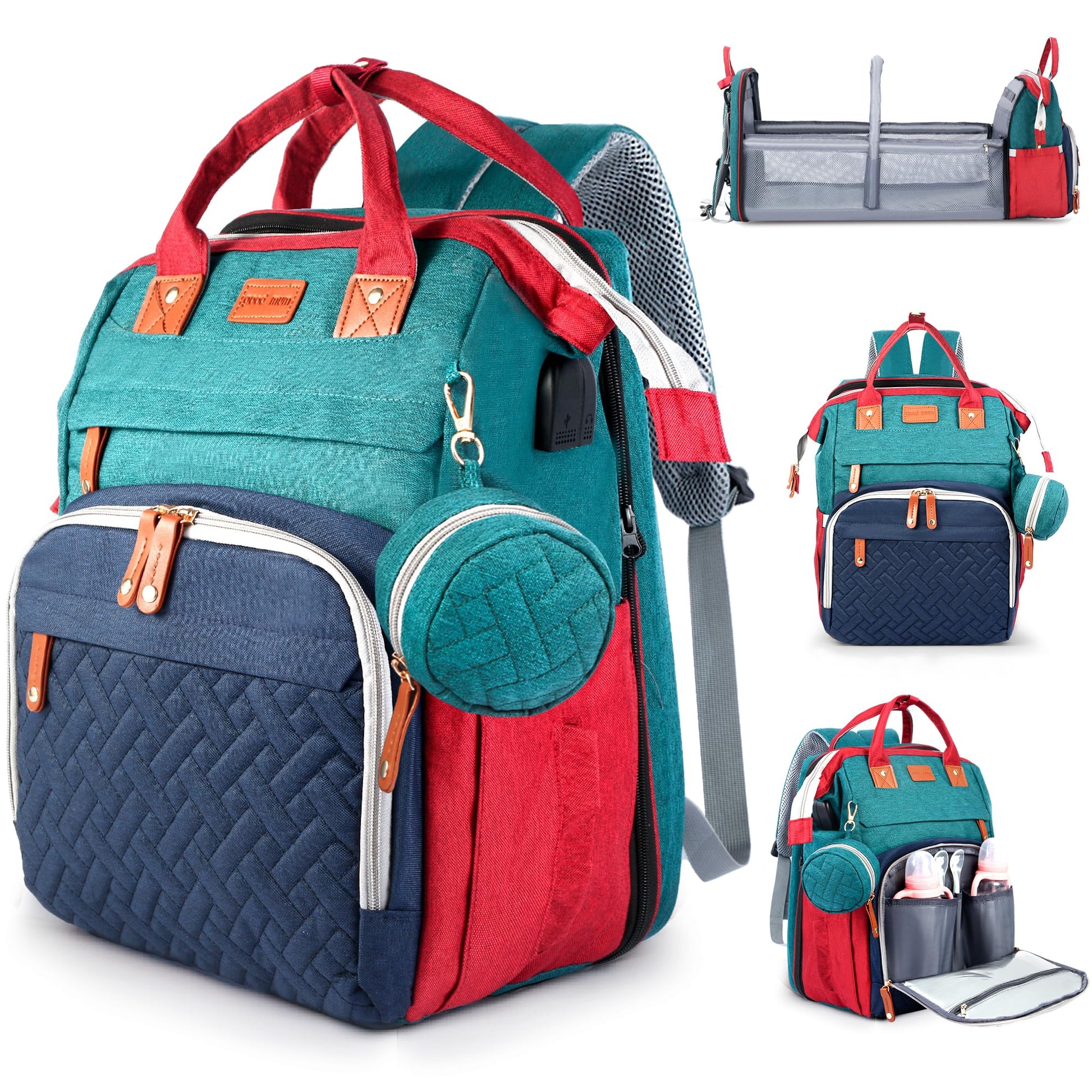 JOYCE Diaper Bag, with Diaper Changing Station, Multi-functional Large-capacity Diaper Bag Backpack, Best Gift for Newborns, Tra
