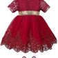 Lilax Baby Girl Newborn Lace Princess Wedding Party Dress Gown 4 Piece Deluxe Set 0-3 Months Red