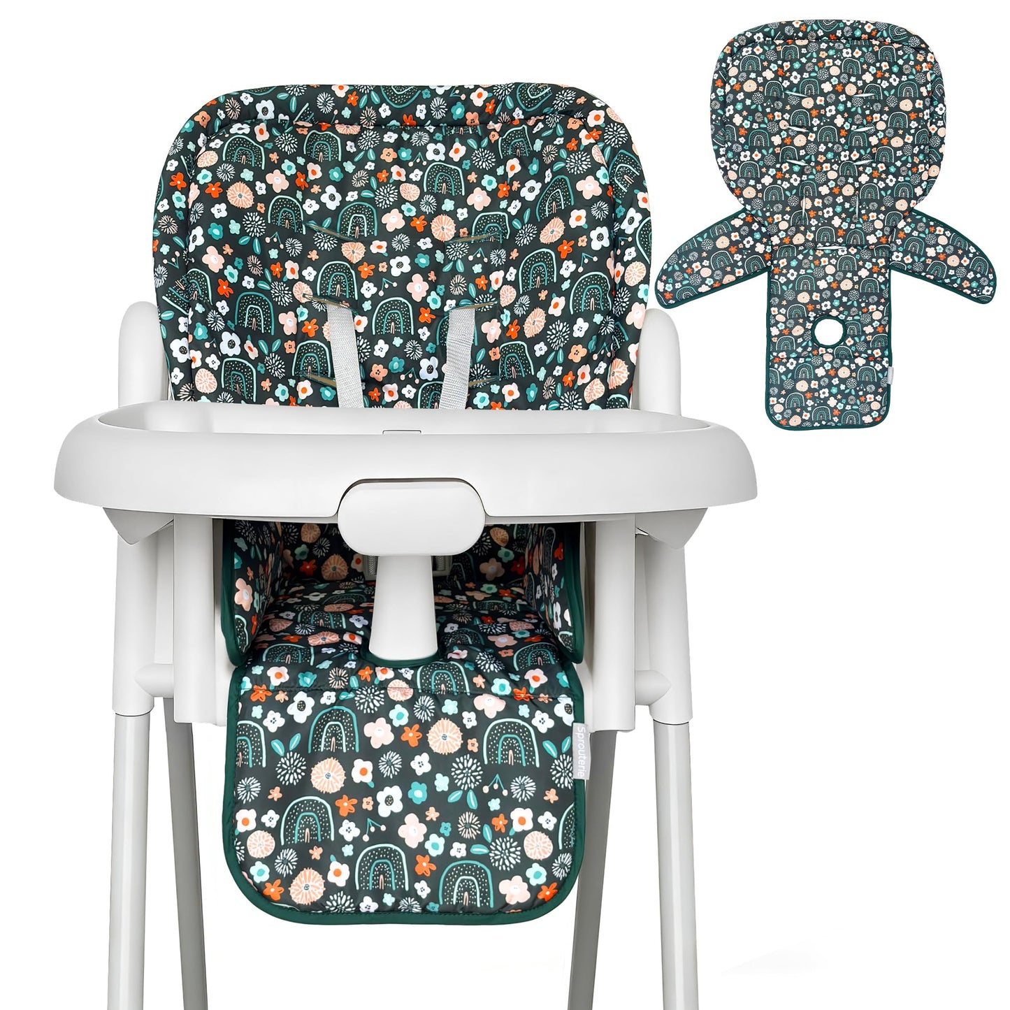 Baby High Chair Cover, Machine Washable High Chair Cushion Pad, Waterproof & Soft, Fits 3-5 Point Harness Chairs, High Chair Rep
