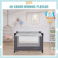 Dream On Me Nest Portable Playard in Grey with Carrybag an Shoulder Strap, Lightweight, Packable and Easy Setup Baby Playard, Br