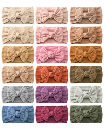 Jollybows 18Pcs Baby Nylon Headbands Hair Bow Elastics Hairbands Hair Accessories For Baby Girls Newborn Infant Toddlers Kids