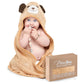 Miniboo Premium Hooded Towel With Unique Dog Design - Extra Soft And Absorbent Rayon From Bamboo Towels For Newborn, Infant, And
