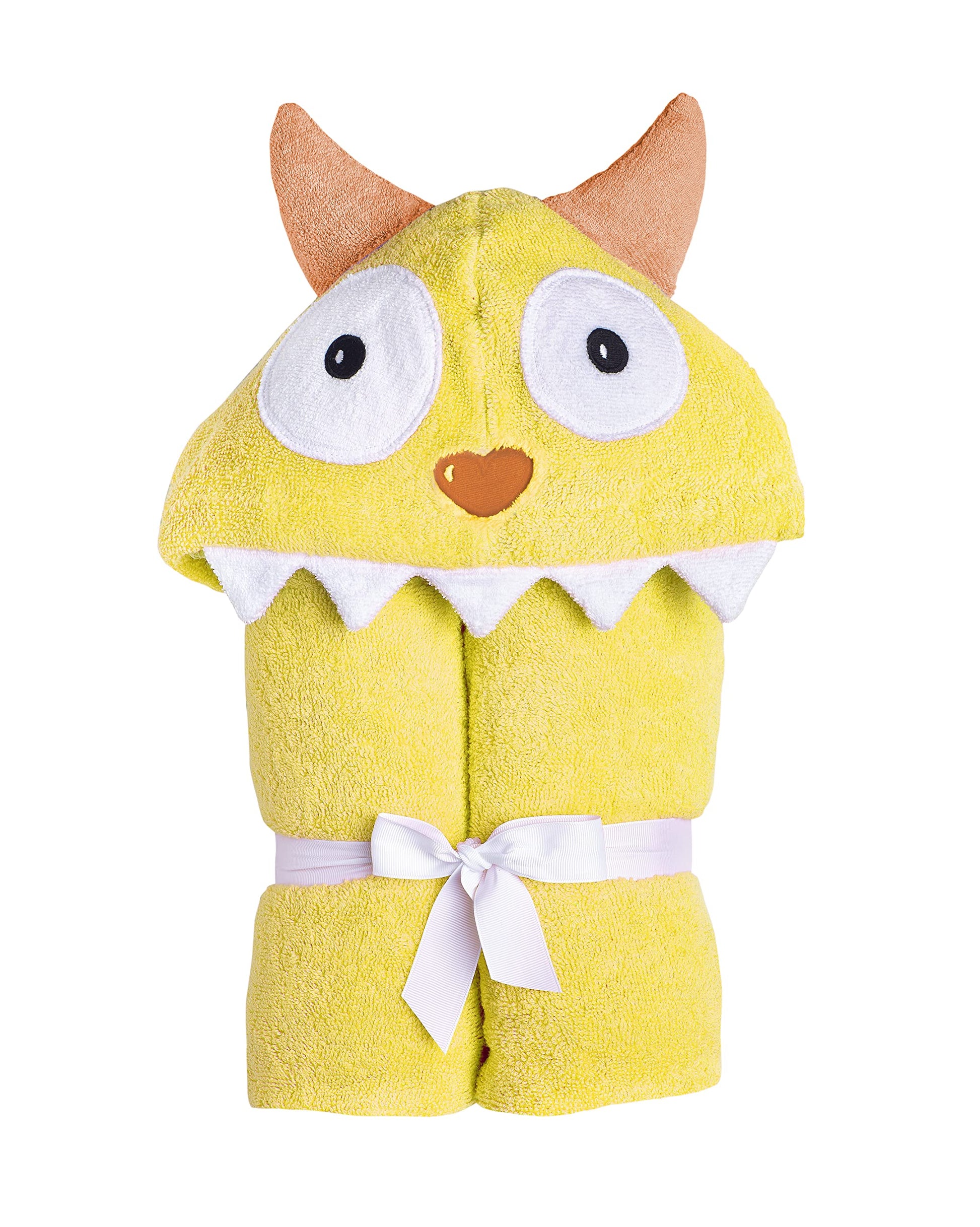 Yikes Twins, Childrens Hooded Towel Yellow Monster, Unisex Toddler, Kids