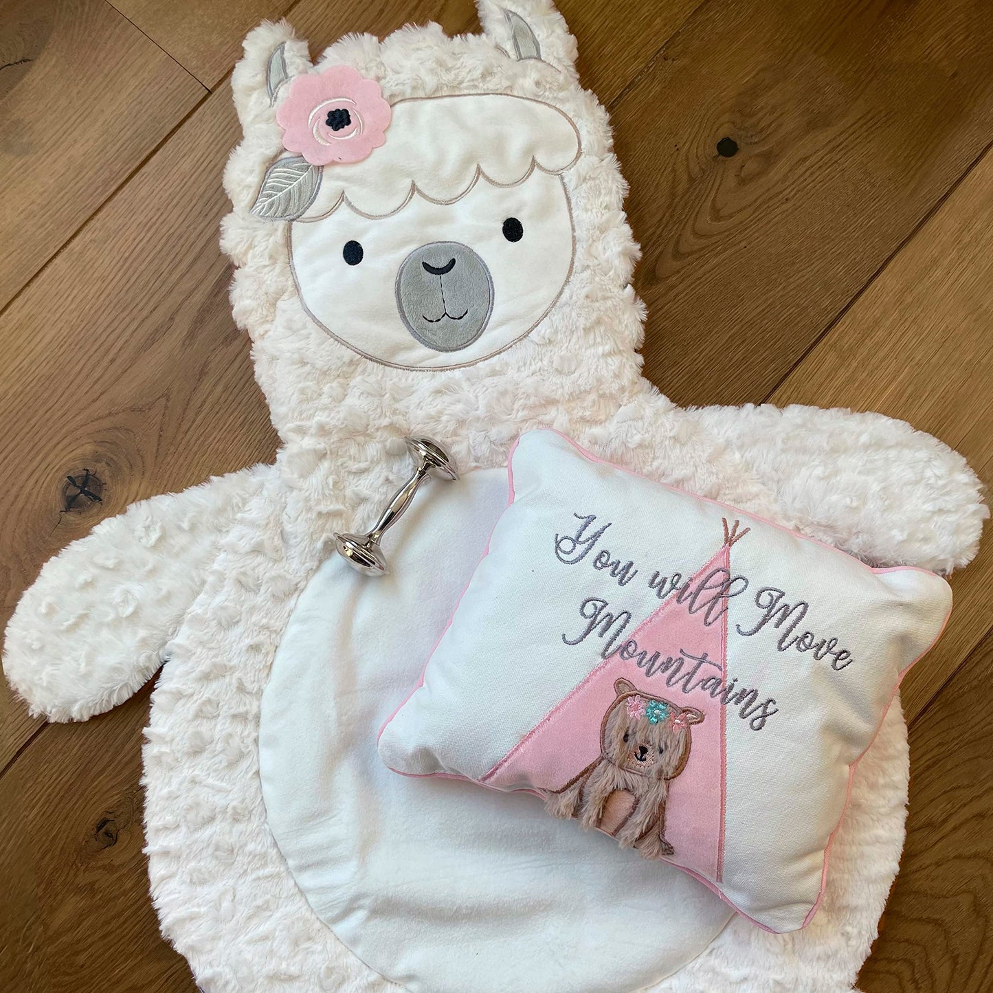 Levtex Baby - Imani Playmat - Llama - Cream, Pink And Grey - Nursery Accessories
