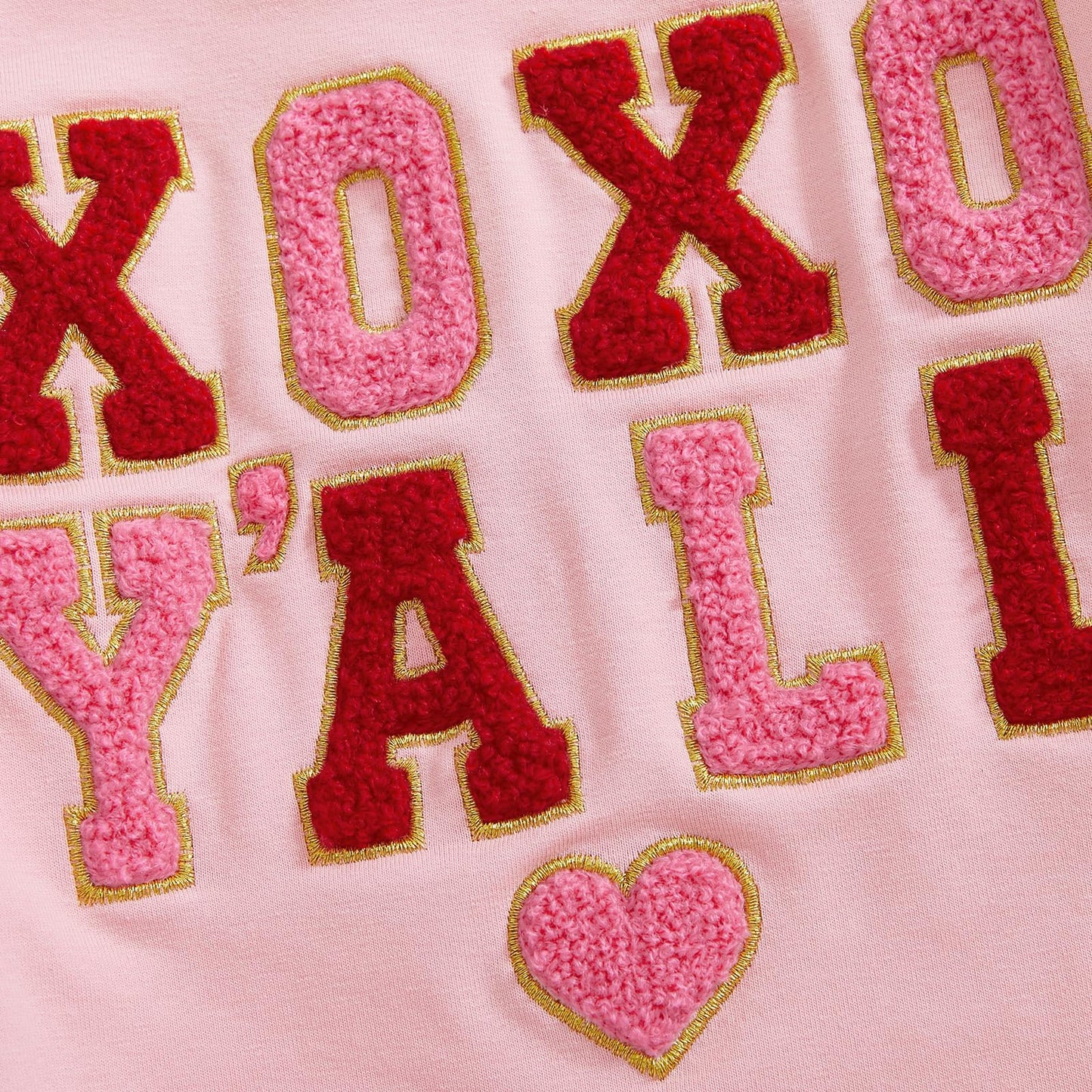 Zyhwshine Toddler Baby Girl Valentines Day Outfit Letter Embroidery Sweatshirt Crewneck Pullover Long Sleeve Sweater Clothes (Xo