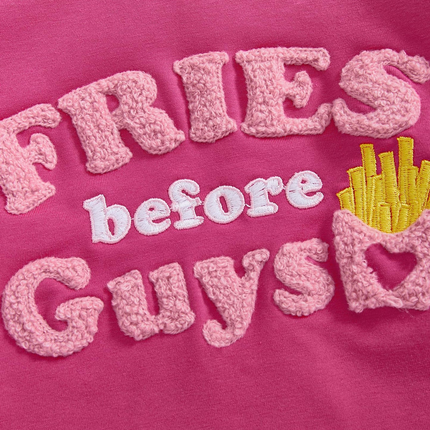 Toddler Baby Girl Boy Valentines Day Outfit Fries Before Guys Sweatshirt Shirt Long Sleeve Pullover Winter Clothes (A-R-Purple,