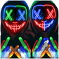 Halloween Mask Skeleton Gloves Set, Halloween Costumes Gifts For Men Women Boys Girls, 3 Modes Light Up Scary Led Mask With Led