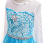 BanKids Princess Costume Birthday Party Dress Up for Little Girls with Wig,Crown,Wand,Gloves Accessories 6-7Years(Q89,130)