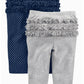 Simple Joys By Carter'S Baby Girls' 4-Pack Pant, Coral Pink/Grey/Navy Dots/Pink, 18 Months