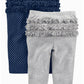 Simple Joys By Carter'S Baby Girls' 4-Pack Pant, Coral Pink/Grey/Navy Dots/Pink, 3-6 Months