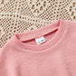 Toddler Baby Girl Sweater Round Neck Loose Long Sleeve Candy Color Knitted Pullover Tops Autumn Winter Sweatshirt (Pink #2, 18-2