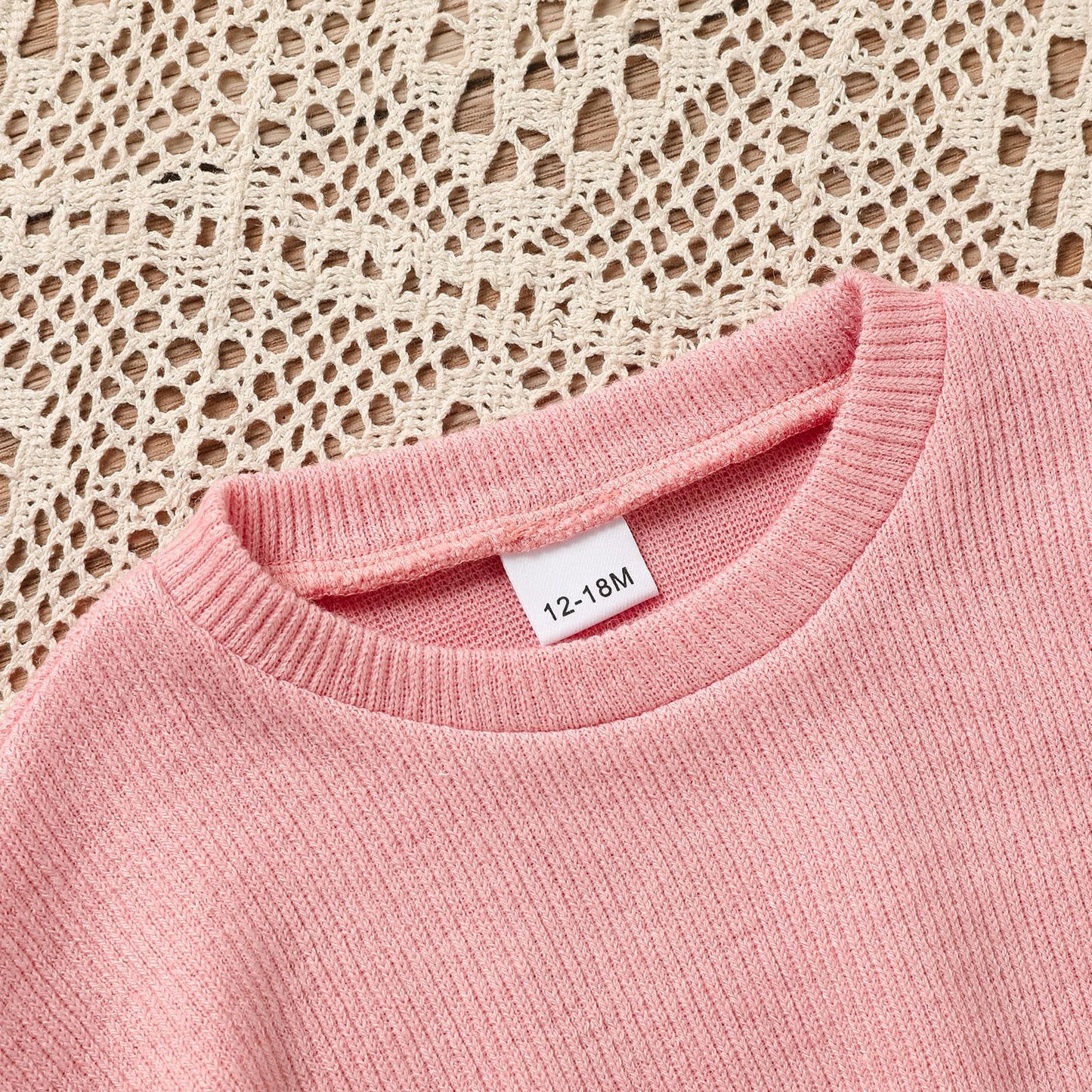 Toddler Baby Girl Sweater Round Neck Loose Long Sleeve Candy Color Knitted Pullover Tops Autumn Winter Sweatshirt (Pink #2, 12-1