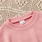 Toddler Baby Girl Sweater Round Neck Loose Long Sleeve Candy Color Knitted Pullover Tops Autumn Winter Sweatshirt (Pink #2, 3-4T