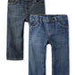 The Children'S Place Baby Boys And Toddler Basic Straight Leg Jeans, Carbon Wash/Dk Juptier 2 Pack, 3T Us