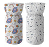 Novo Baby Cotton Soft Plush Baby Bottle Feeding Cover Tote Modern Bag Carrier Bag Bottle Cover With Strap Pack Of 2 (Daisy)