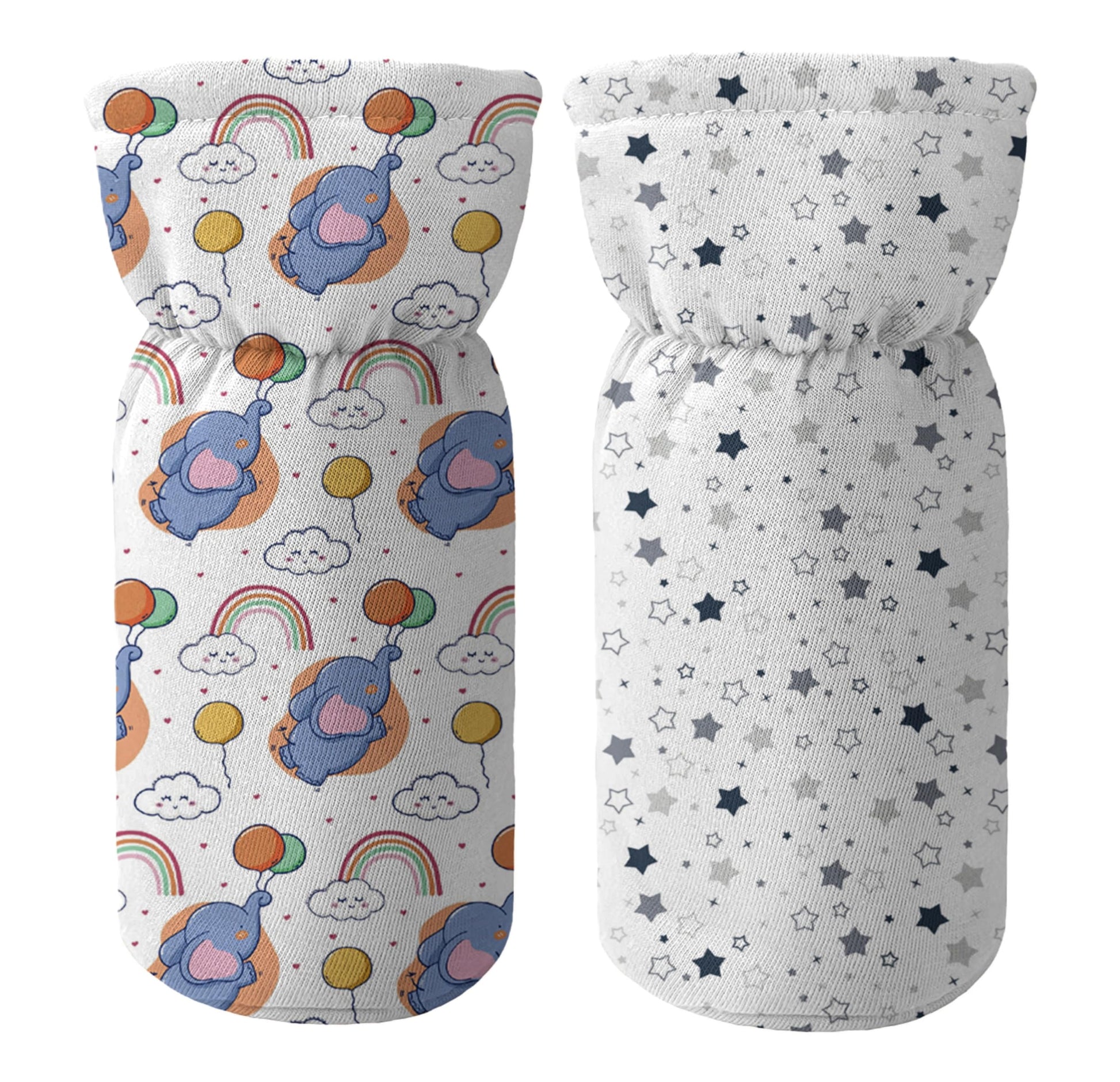 Novo Baby Cotton Soft Plush Baby Bottle Feeding Cover Tote Modern Bag Carrier Bag Bottle Cover With Strap Pack Of 2 (Daisy)