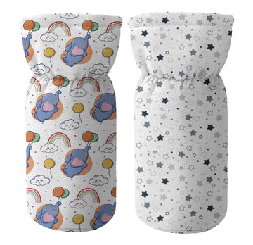Novo Baby Cotton Soft Plush Baby Bottle Feeding Cover Tote Modern Bag Carrier Bag Bottle Cover With Strap Pack Of 2 (Daisy)