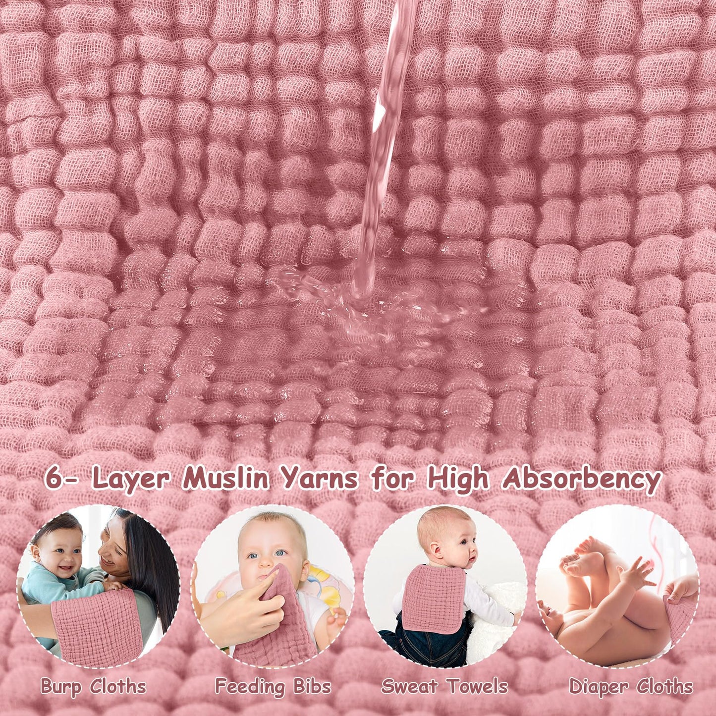 Looxii Muslin Burp Cloths 100% Cotton Muslin Cloths 12 Pack Large 20''X10'' Extra Soft And Absorbent Baby Burping Cloth For Boys