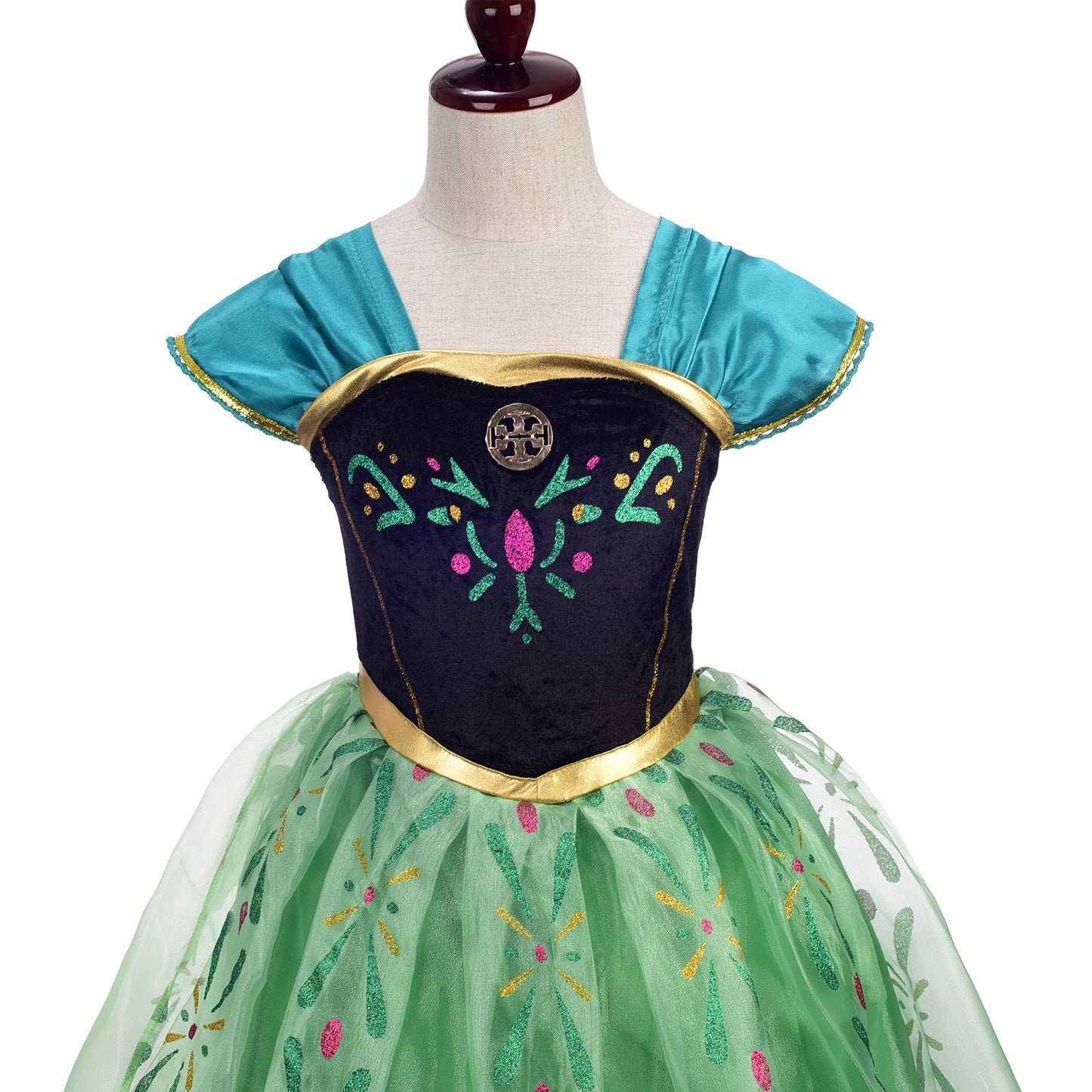 Lito Angels Toddler Girls Princess Coronation Costumes Halloween Birthday Fancy Party Dress Up With Accessories Size 4-5 Green 1