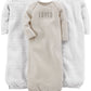 Simple Joys By Carter'S Unisex Babies' Cotton Sleeper Gown, Pack Of 3, Grey/White, Newborn