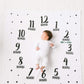 Pearhead Monthly Milestone Photo Blanket And Newborn Photo Props Keepsake Set, Baby Milestone Picture Background, Black And Teal
