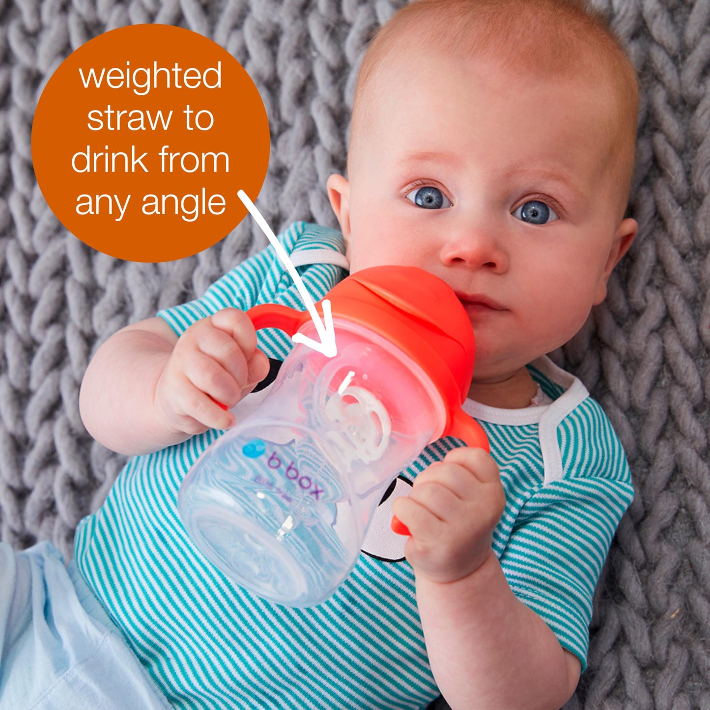 B.Box Sippy Cup With Weighted Straw (2-Pack). Drink From Any Angle, Leak Proof, Spill Proof, Easy Grip. Bpa Free, Dishwasher Saf