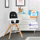 Evolur Zoodle 2 in 1 Convertible Baby High Chair, Black, Easy to Clean, Adjustable & Removable Tray, Compact & Portable, Foldabl
