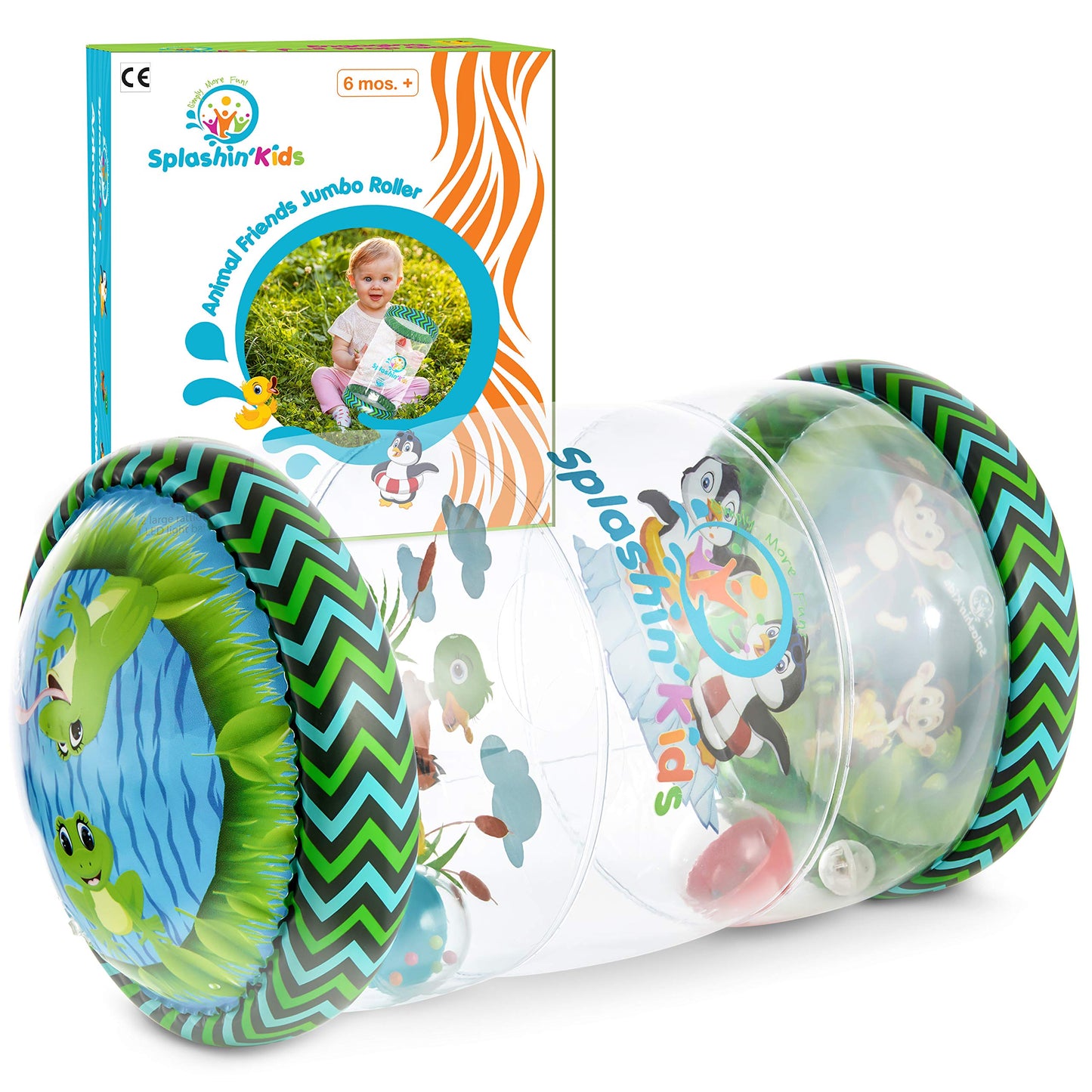 Splashinkids Infant Toys Beginner Crawl Along Game Ball Drop Maze Tummy Time Activity Center Early Development Jumbo Roller Rat