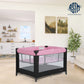 Dream On Me Zazzy Portable Playard with Bassinet in Pink, Packable and Easy Setup Baby Playard, Lightweight and Portable Playard