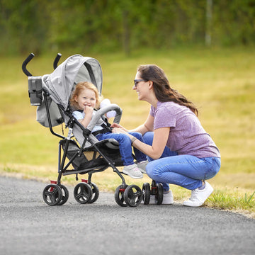 Dream On Me Vista Moonwalk Baby Stroller In Light Gray, Lightweight Infant Stroller With Compact Fold, Multi-Position Recline Um