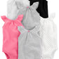 Simple Joys By Carter'S Baby Girls' Sleeveless Bodysuit, Pack Of 6, Multicolor/Dots/Hearts, 18 Months