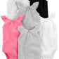 Simple Joys By Carter'S Baby Girls' 6-Pack Short-Sleeve Bodysuit, Multicolor/Dots/Hearts, 6-9 Months