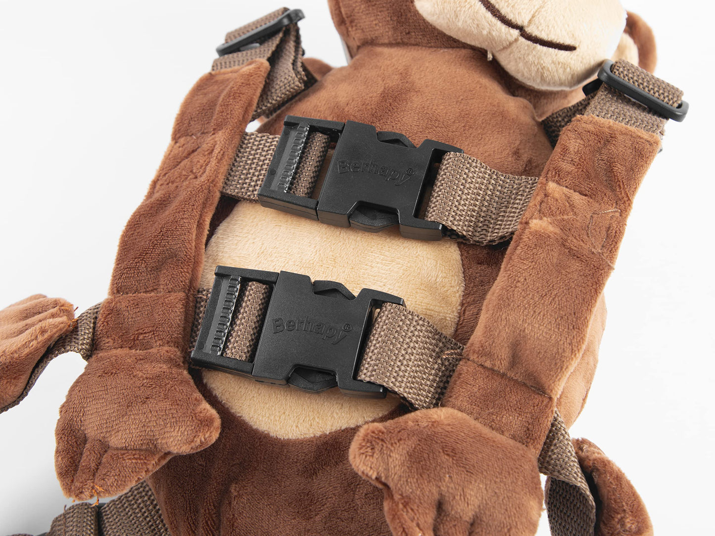 Berhapy 2 in 1 New Monkey Toddler Safety Harness Backpack Childrens Walking Leash Strap(Brown)