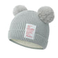 Abronda Christmas Winter Baby Hats Soft Warm Infant Knitted Pom Pom Beanie Bear Hats For Toddler Boys Girls - Grey