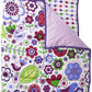 Bacati - Botanical Sanctuary Multicolor Purple Soft Nap Mat 100% Cotton Percale Breathable Perfect for The Daycare Naptime, Slee
