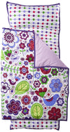 Bacati - Botanical Sanctuary Multicolor Purple Soft Nap Mat 100% Cotton Percale Breathable Perfect for The Daycare Naptime, Slee