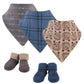 Hudson Baby Unisex Baby Cotton Bib And Sock Set, Black Bear, One Size
