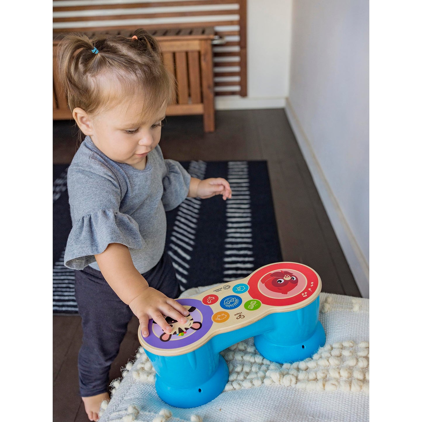 Baby Einstein Upbeat Tunes Magic Touch Wooden Drum Musical Toy Ages 6 Months +