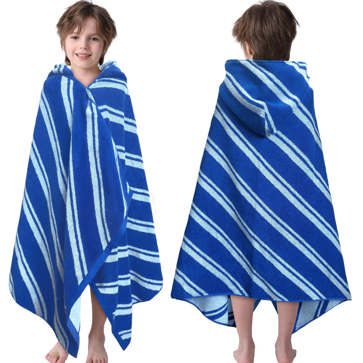 Voova & Movas Hooded Towels For Kids (38Years,27.5X55),100% Cotton Absorbent Soft Towel Wrap For Toddler Boys,Perfect For Bat