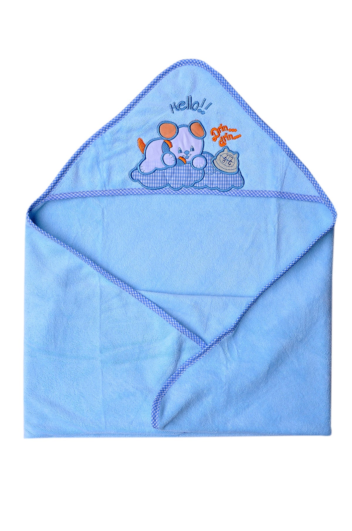 Good Luck 100% Soft Cotton Baby Hooded Towel for Bathing (Towel Sky Blue)