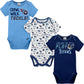 Nfl Tennessee Titans 3 Pack Short Sleeve Bodysuit, Blue/White Tennessee Titans, 0-3 Months