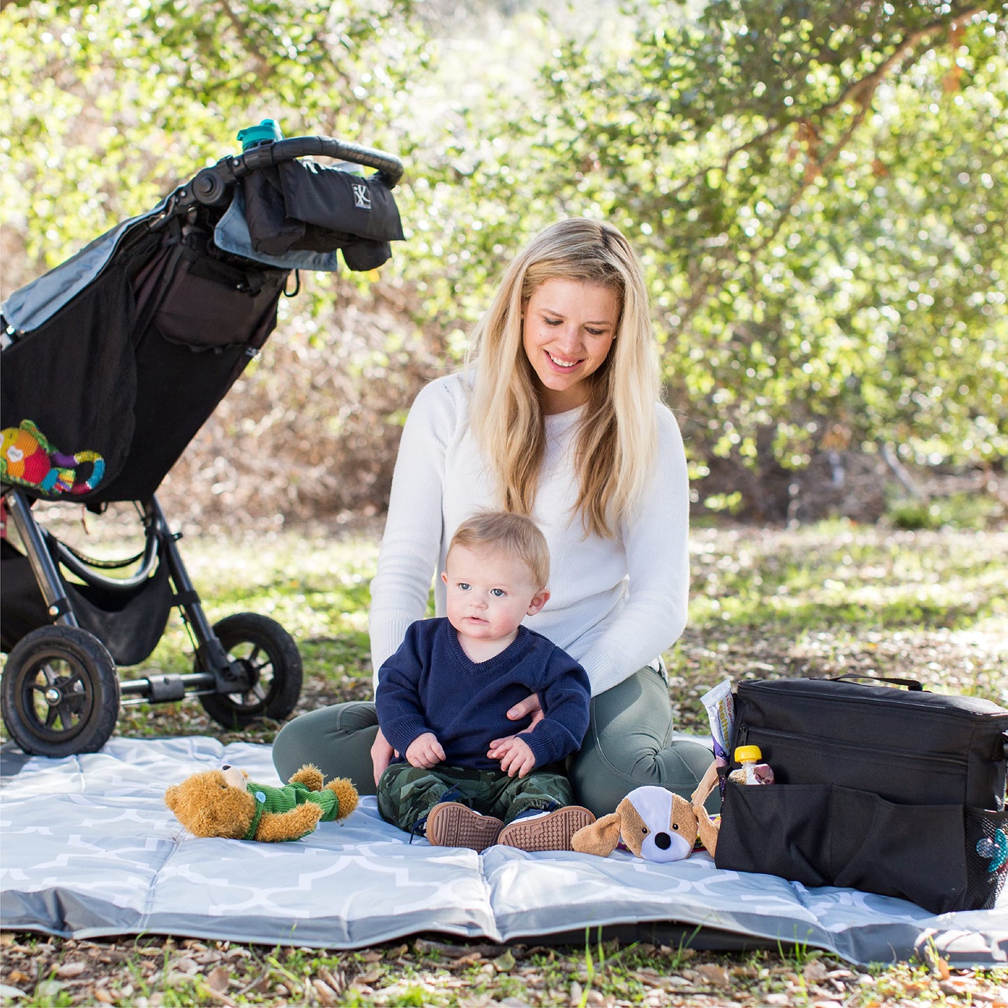 J.L. Childress Cool N Cargo Stroller & Wagon Cooler - Insulated Stroller Organizer Bag with Cup & Bottle Holder, Travel Accesso