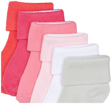 Luvable Friends Unisex Baby Newborn And Baby Socks Set, Coral Pink, 6-12 Months
