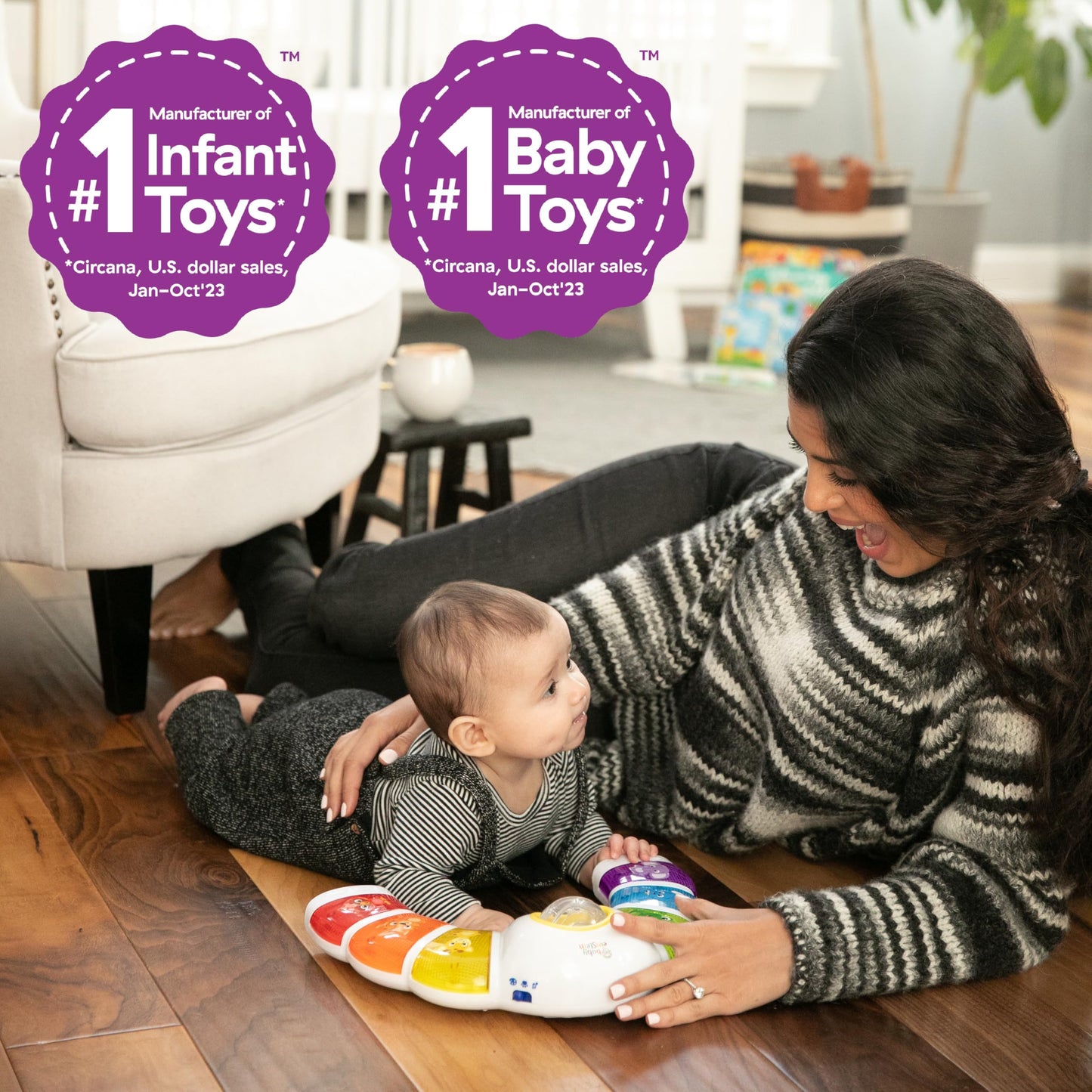 Baby Einstein Glow & Discover Light Bar Musical Toy, Activity Station, Sitting Up and Tummy Time Toy, Color and Animal Learning