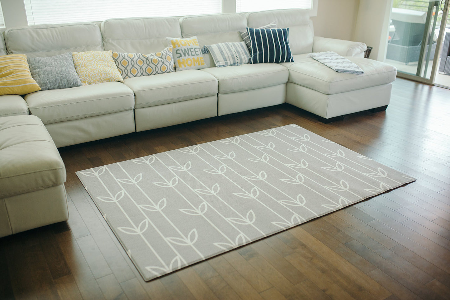 Baby Care Play Mat (Large, Sea Petals - Grey) 82 x 55 Original One-Piece Reversible Rollable Waterproof Play Mat for Infants