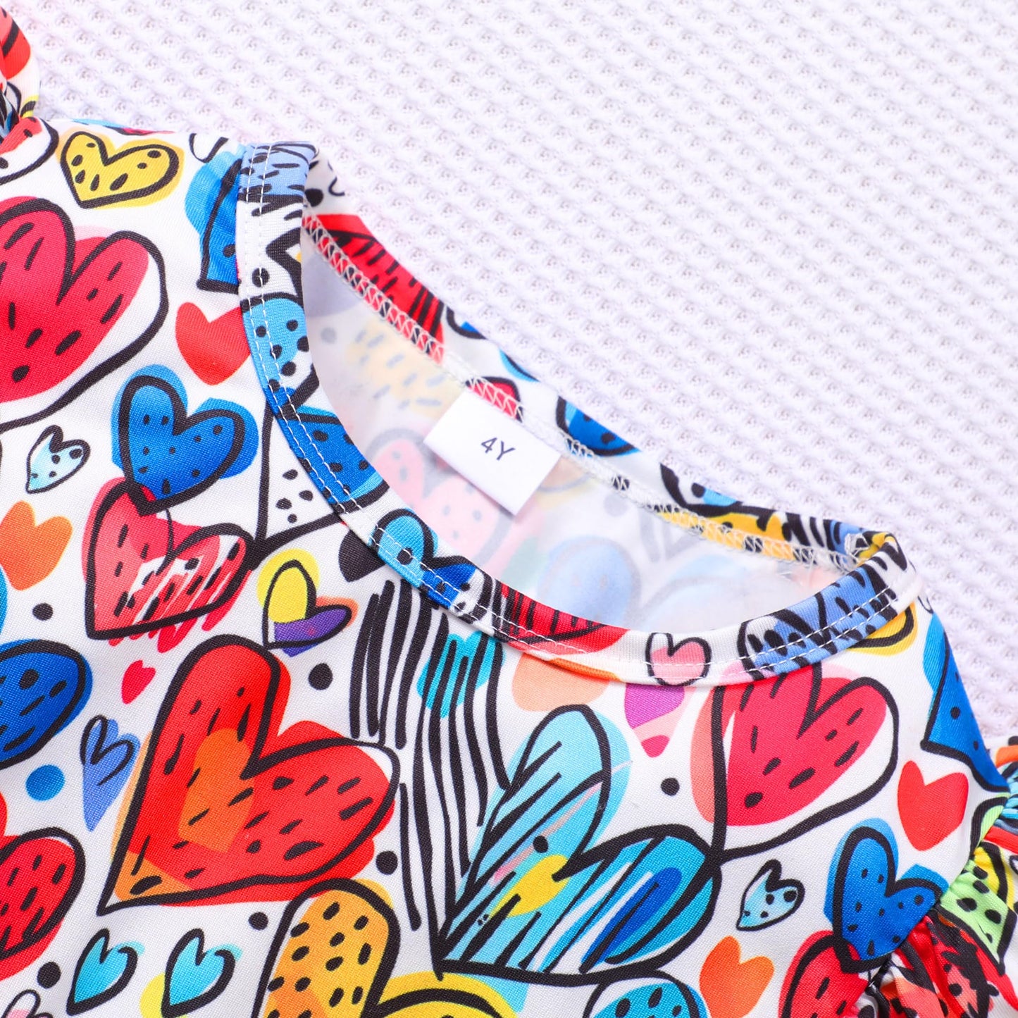 Girls Valentines Day Dress Heart Tulle Tutu Outfit Kids Summer Clothes Birthday Princess Dress Ruffle Sleeve Sparkly Sequin Tutu